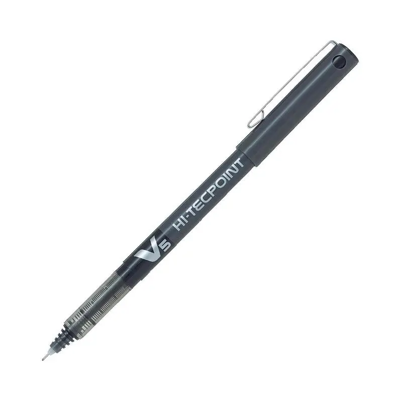 Pilot Hi-Tecpoint V5 Black Rollerball Pen – Extra-Fine Tip (Bx-V5-B) 1