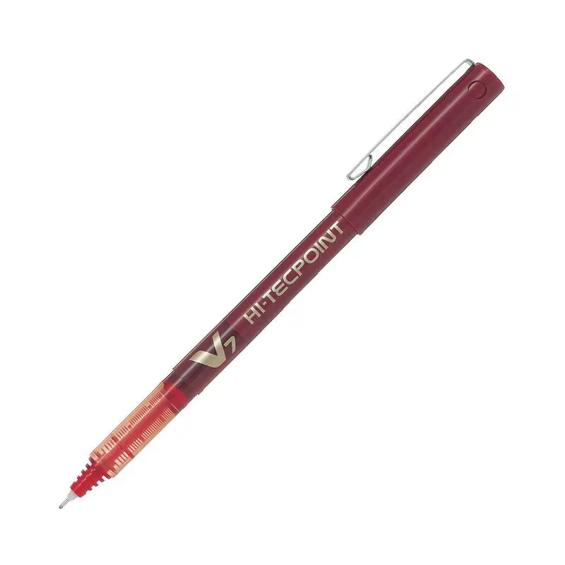 Pilot Hi-Tecpoint V7 Red Rollerball Pen – 0.7Mm Fine Tip (Bx-V7-R) 1