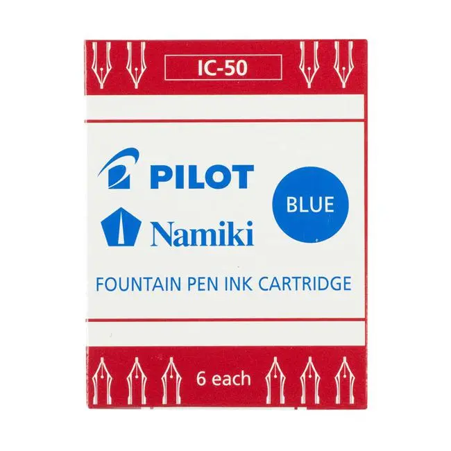 Pilot Ic-50-L Blue Fountain Pen Ink Cartridges (Pack Of 6) 1