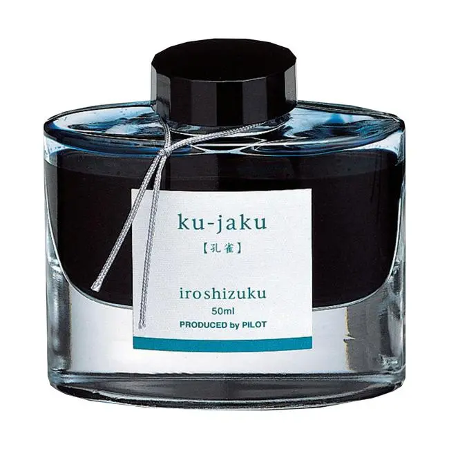 Pilot Iroshizuku Ink – 50Ml Peacock (Ku-Jaku), Lustrous Teal-Green Hue 1