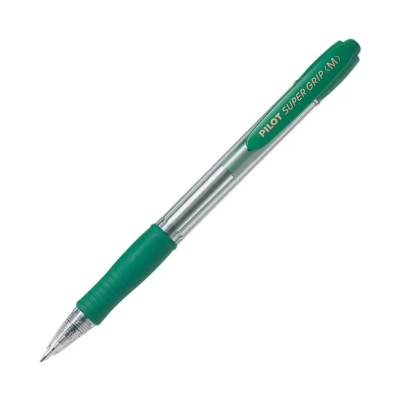 Pilot Super Grip Green Ballpoint Pen – 1.0Mm Fine Point, Ergonomic Design 1