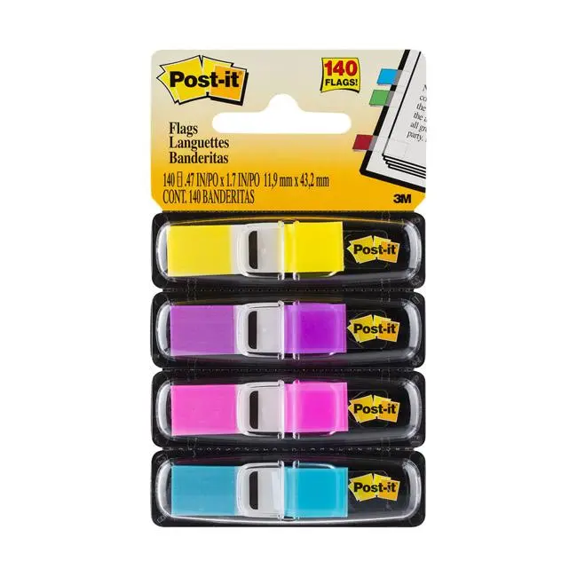 Post-It Bright Mini Flags – 12 × 43 Mm, 4-Pack (Model 683-4Ab) 1