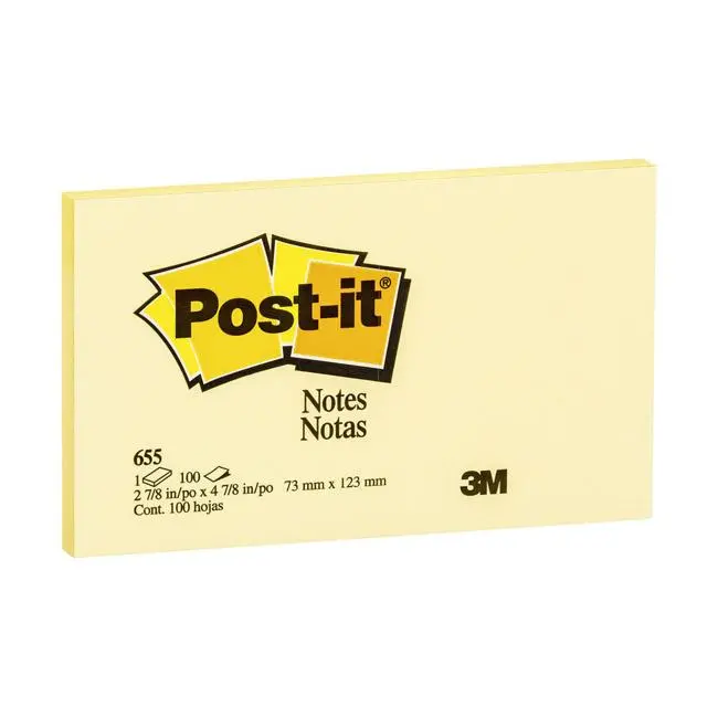 Post-It Large Yellow Notepads – 76 Mm × 127 Mm, 100-Sheet Refillable Pads (655-Y) 1