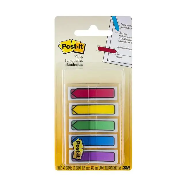 Post-It Primary Color Arrow Flags – 12 × 43 Mm, 5-Pack (Model 684-Arr1) 1