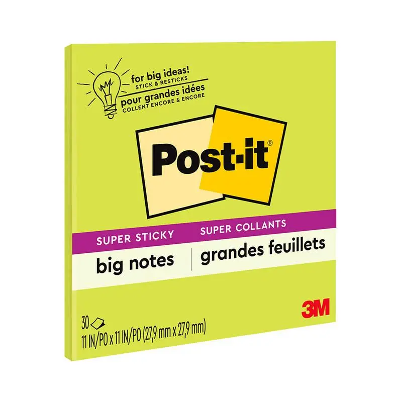 Post-It Super Sticky Big Notes – Bright Green, 279Mm × 279Mm, 30 Sheets 1