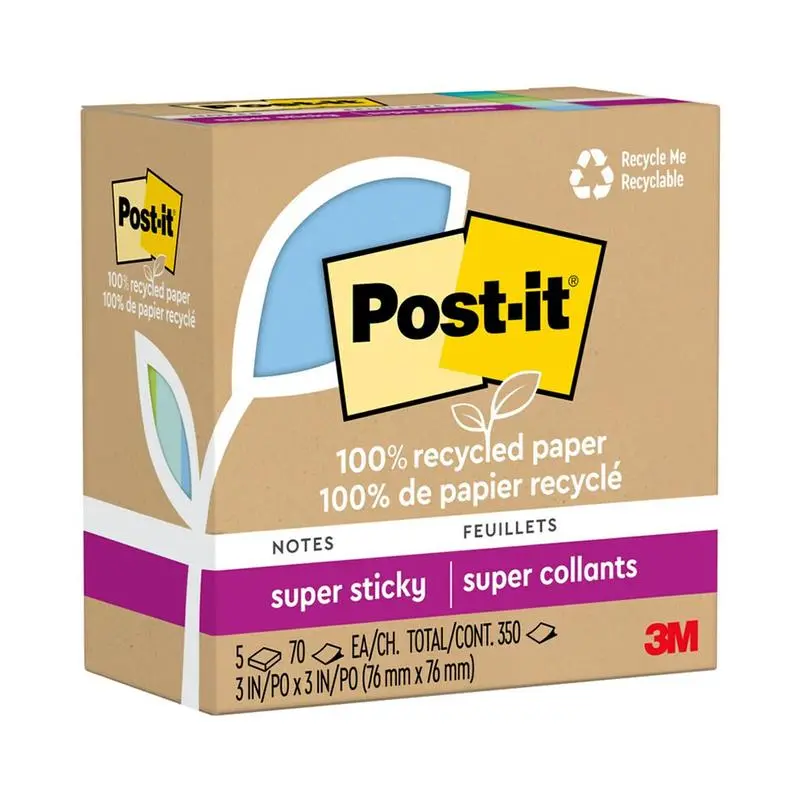 Post-It Super Sticky Notes – 76Mm Square, Oasis Design, 5-Pack 1