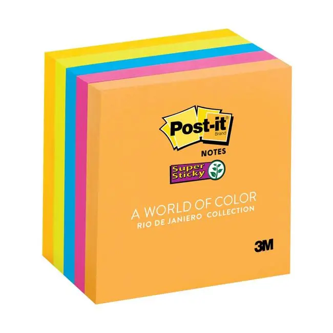 Post-It Super Sticky Square Notes – 76 X 76 Mm, Rio Collection, Pack Of 5 (654-5Ssuc) 1