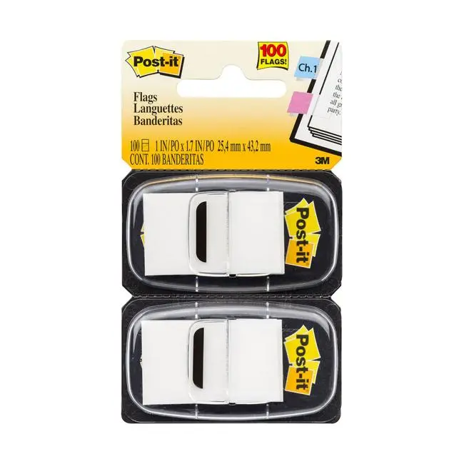 Post-It White Flag Singles – 25 × 43 Mm, 2-Pack (Model 680-We2) 1