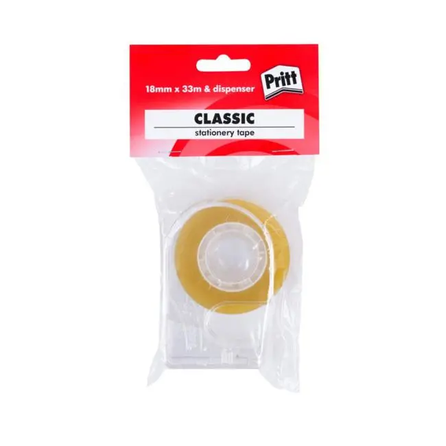 Pritt Classic Tape With Dispenser – 18 Mm × 33 M, Compact Design 1