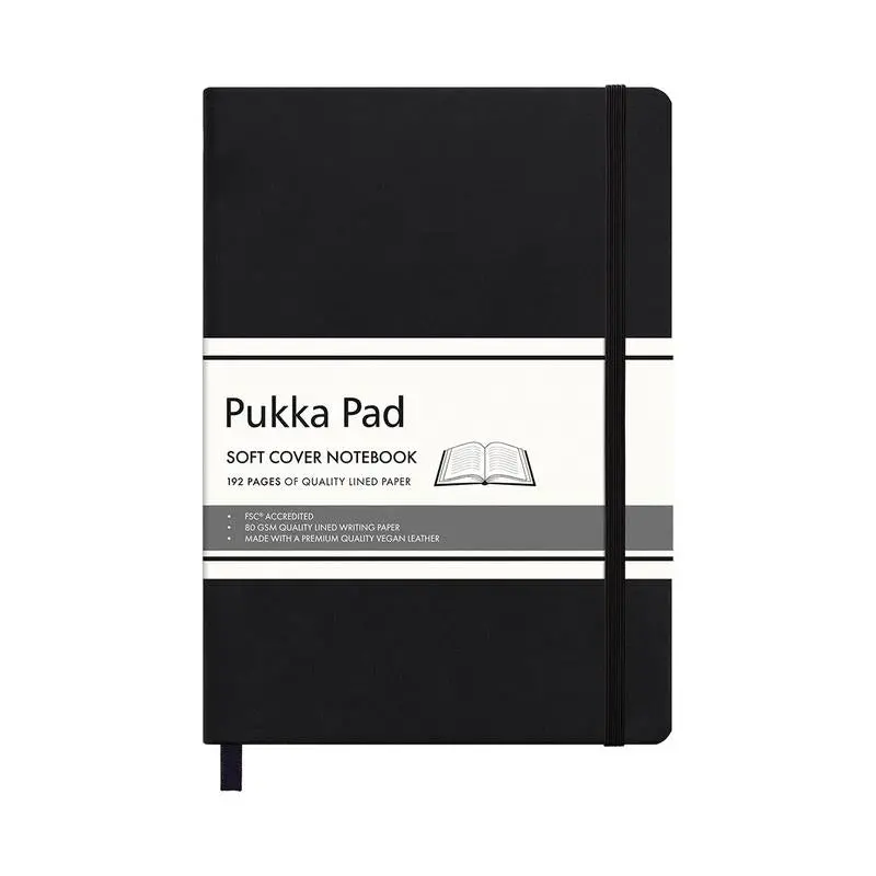 Pukka Black Softcover Notebook — A5 Size (144 × 210Mm), 192 Pages 1