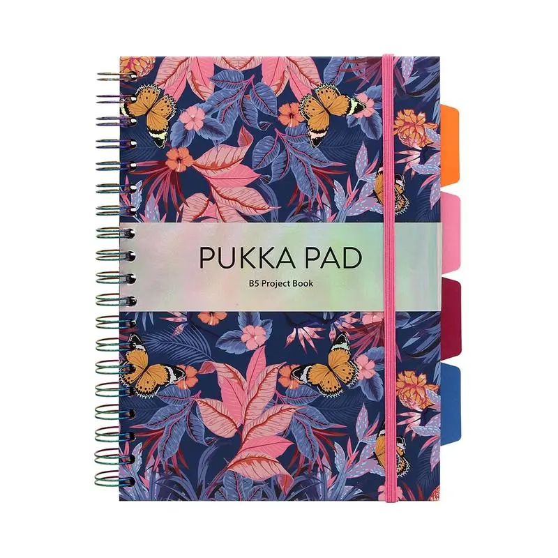 Pukka Bloom Blue B5 Project Notebook – 200 Lined Pages (Model P9494Blmbe) 1