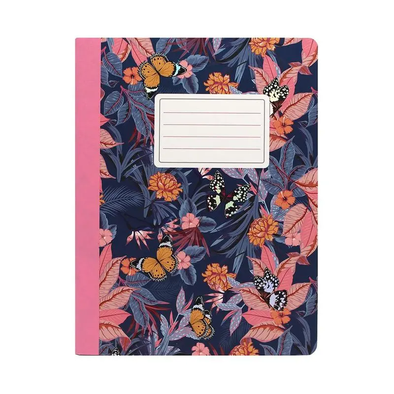 Pukka Bloom Blue Composition Notebook – 140-Page Lined Journal With Decorative Cover 1