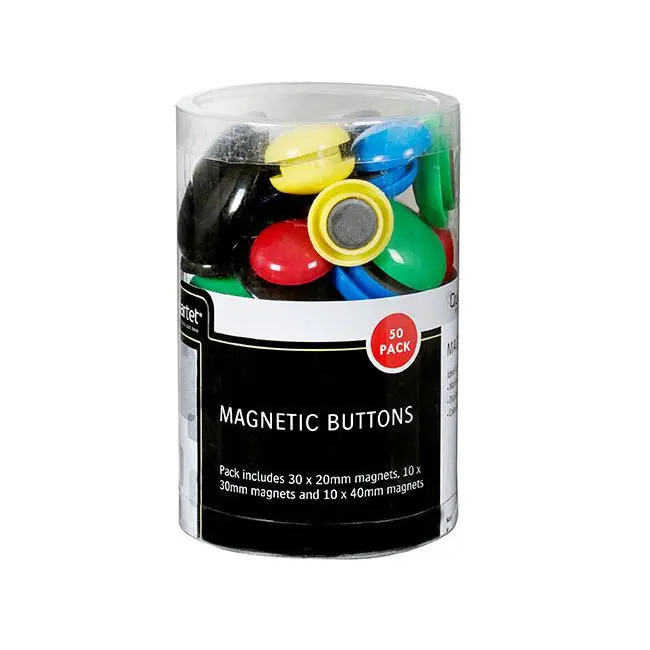 Quartet Assorted Magnet Buttons – 50-Piece Variety Pack 1