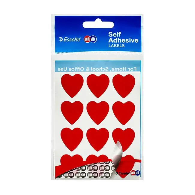Quikstik Red Heart Hangsell Labels – 48-Count Adhesive Tags 1