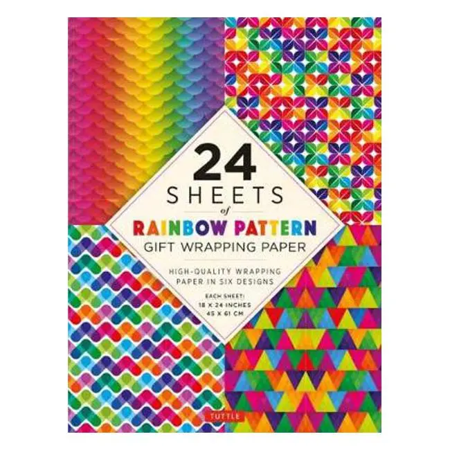 Rainbow Pattern Gift Wrap Pack – 24 Sheets (18 × 24 Inches / 45 × 61 Cm), Premium Quality – Tuttle Publishing 1
