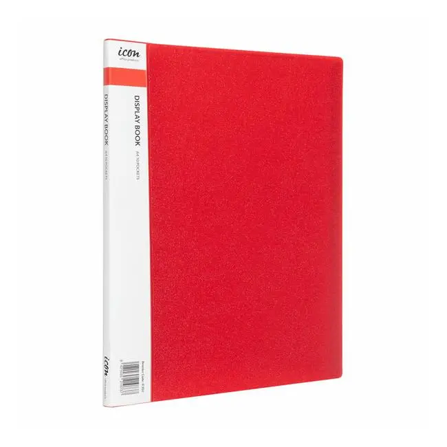 Red 10-Pocket A4 Display Book With Insert Spine – Icon 1