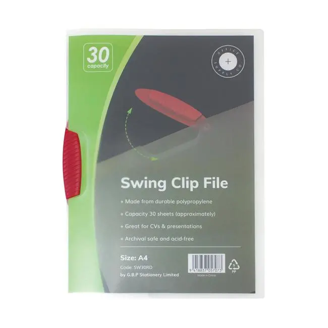 Red Swingclip Report Cover For A4 Documents By Osc 1