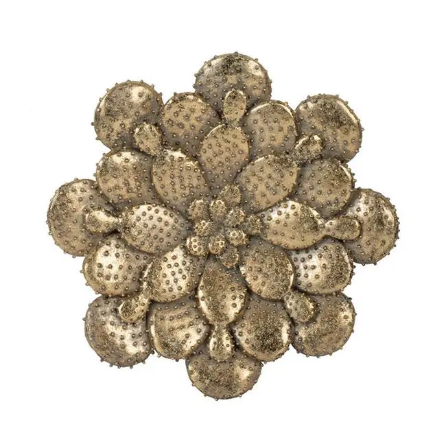 Rembrandt Se2392 Gold-Finished Succulent Wall Plaque – Botanical Home Decor 1
