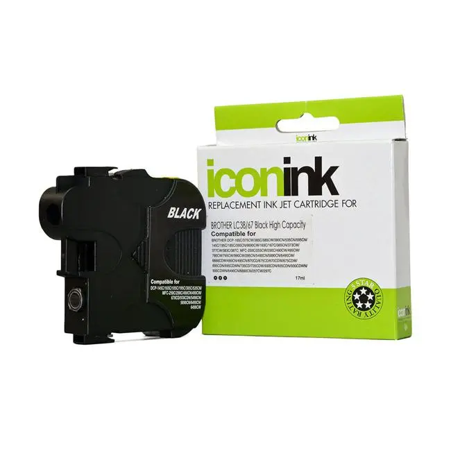Replacement Black Ink Cartridge Compatible With Brother Lc38 And Lc67 Printers 1