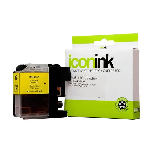 Replacement Yellow Ink Cartridge Compatible With Brother Lc135 Printers 1