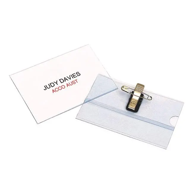 Rexel Eco-Friendly Convention Card Holder With Safety Pin – 50-Pack 1