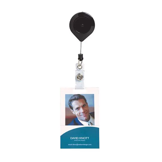 Rexel Retractable Id Card Holder With Lockable Nylon Cord 1