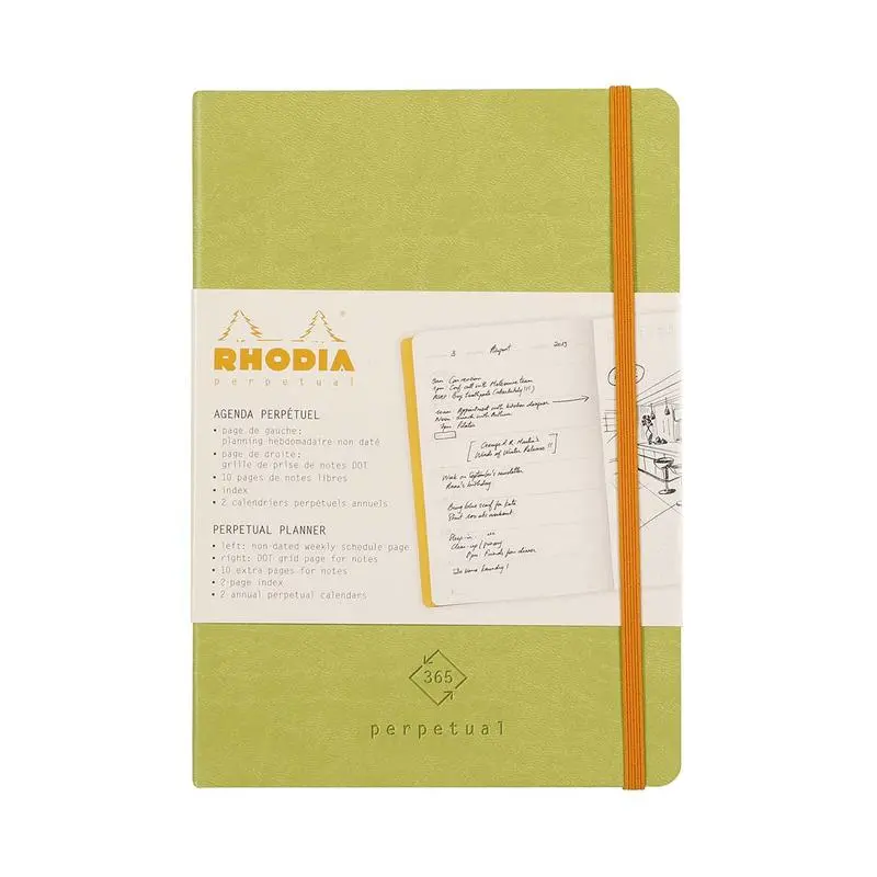 Rhodia A5 Perpetual Diary – Anise Green Cover, Refillable Calendar System 1