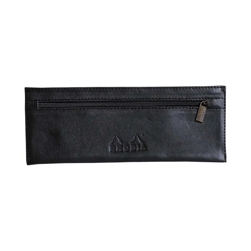 Rhodia Premium Leather Pencil Case – Sleek Black, 22 × 8.8Cm (C118449C) 1