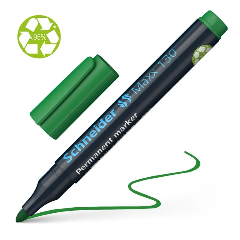 Schneider Maxx 130 Permanent Marker – Vibrant Green, 1–3 Mm Chisel Tip 1
