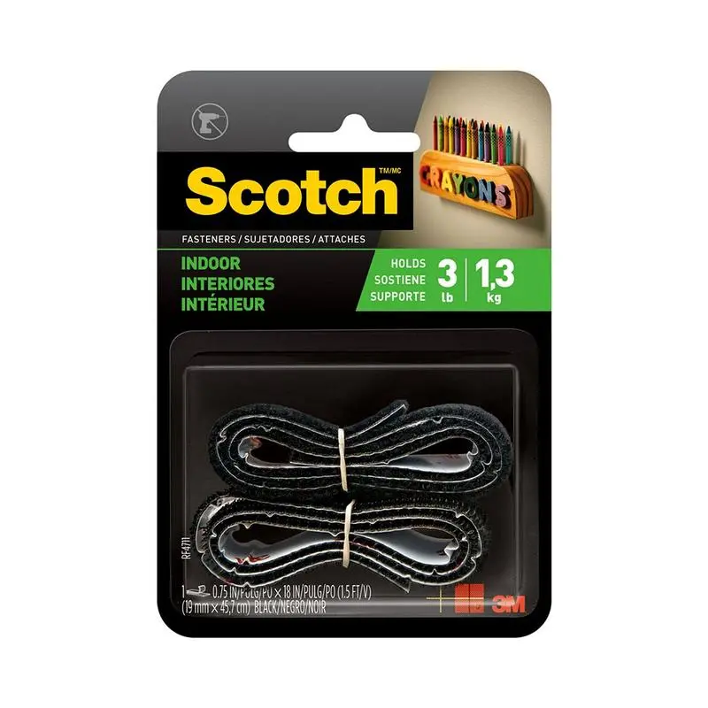 Scotch Indoor Fastener Tape – 12.7Mm × 4.57M Black Roll (Rf4711) 1