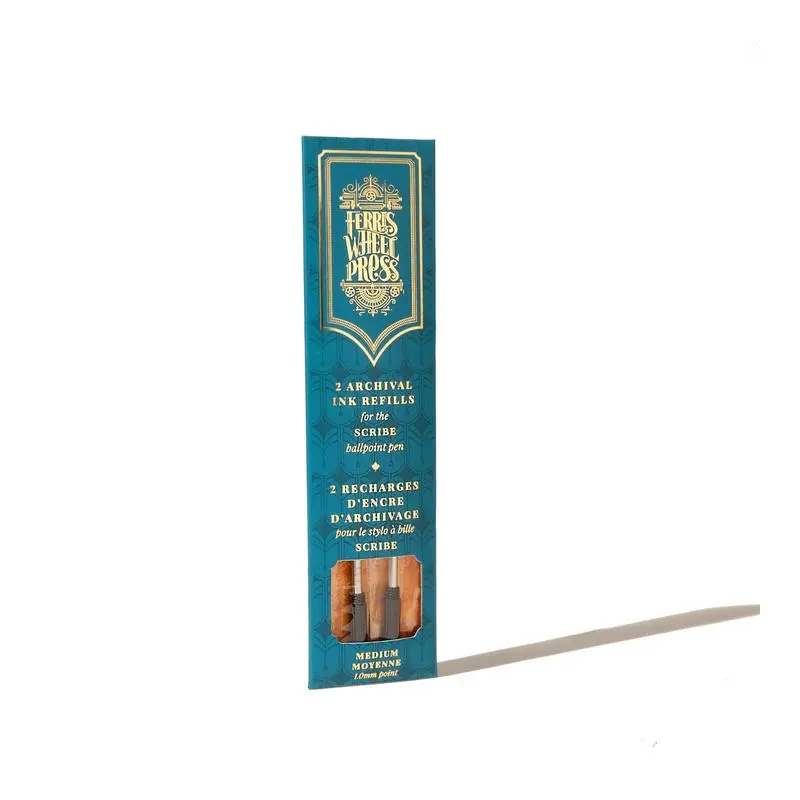 Scribe Telltale Teal Ballpoint Pen Refills (1.0Mm, 2-Pack) 1