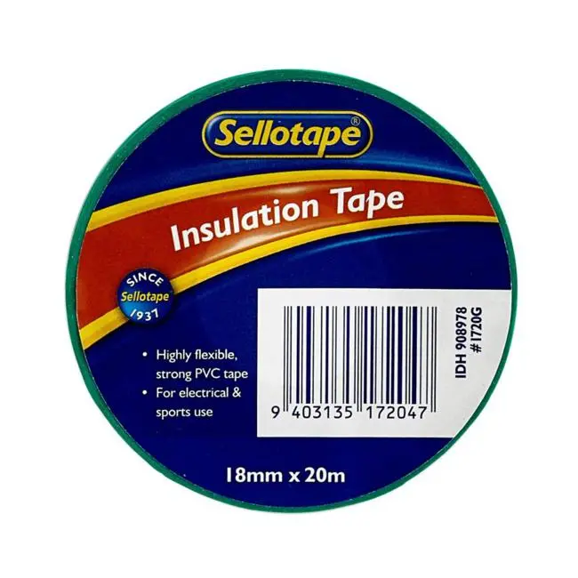 Sellotape 1720G Green Electrical Insulation Tape – 18Mm X 20M 1