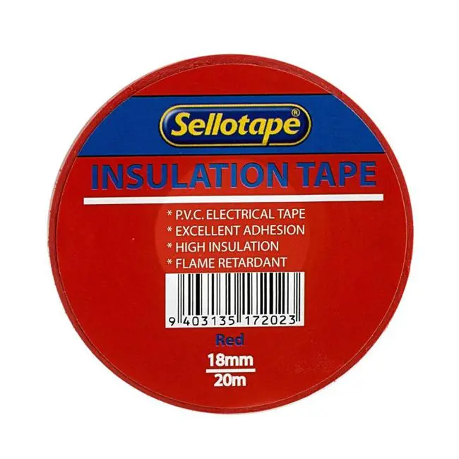 Sellotape 1720R Red Electrical Insulation Tape – 18Mm X 20M 1