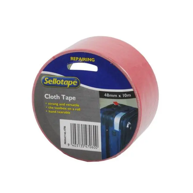 Sellotape 4706R Durable Red Cloth Tape – 48Mm X 10M 1