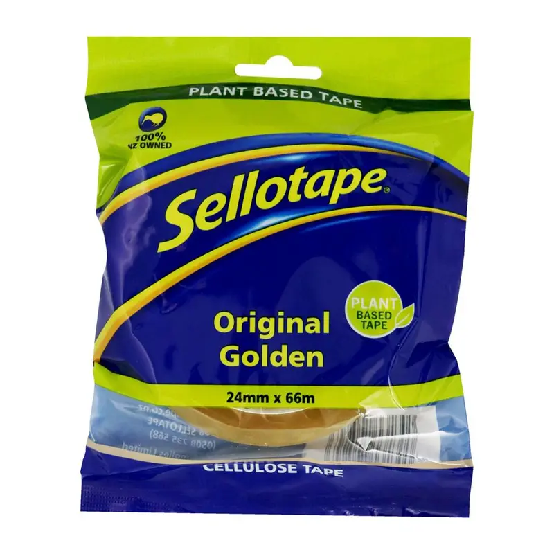 Sellotape Biodegradable Golden Cellulose Adhesive Tape — 24 Mm × 66 M 1