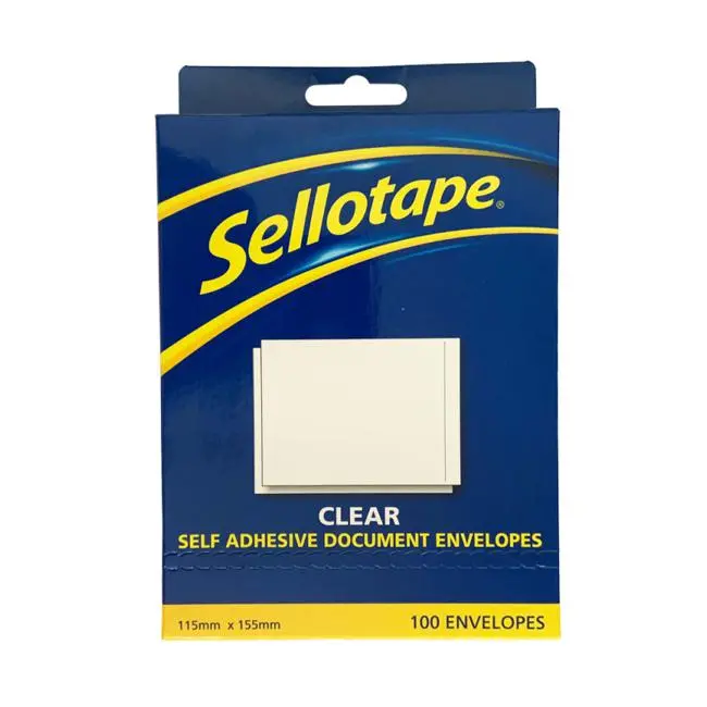 Sellotape Clear Self-Adhesive Labels – 115 × 155Mm, Pack Of 100 1