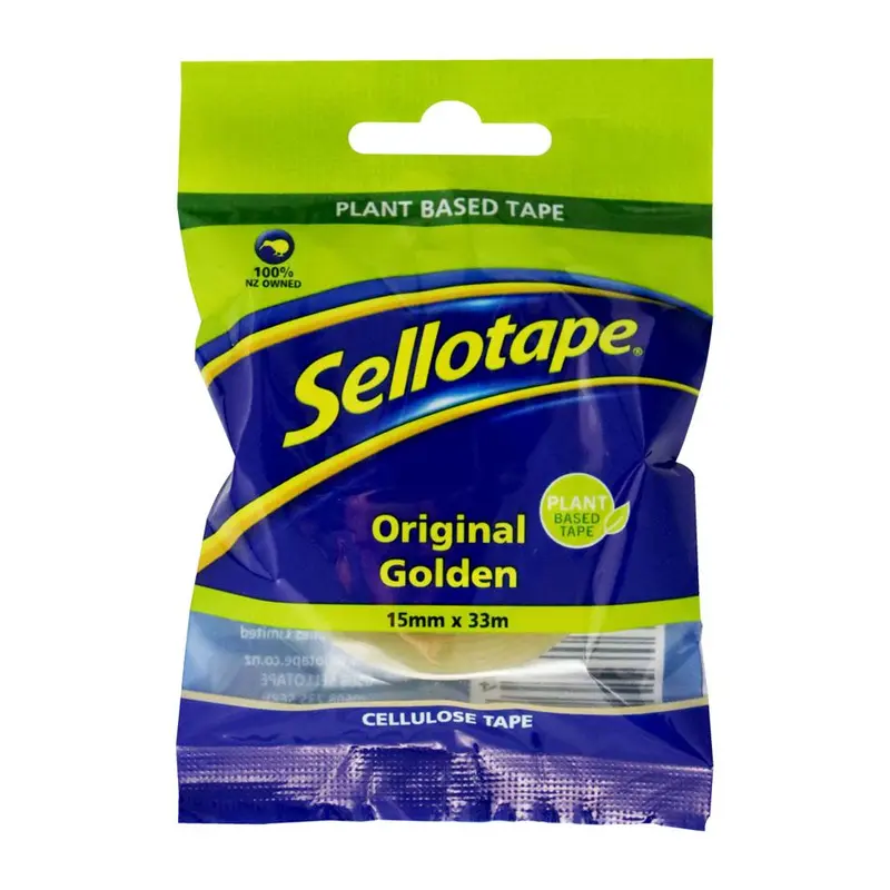 Sellotape Eco-Friendly Golden Cellulose Tape – 15Mm × 33M 1
