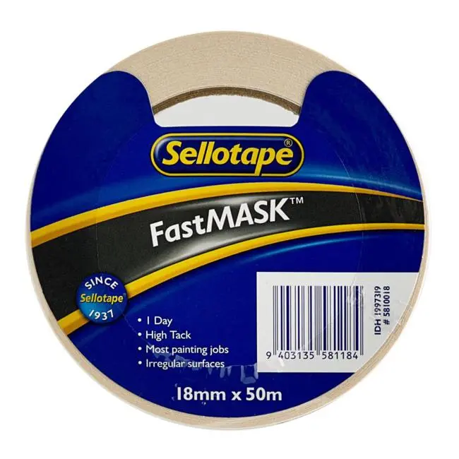 Sellotape Fastmask Low-Tack Painter’S Tape – 18 Mm × 50 M 1