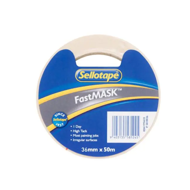 Sellotape Fastmask Low-Tack Painter’S Tape – 36 Mm × 50 M 1