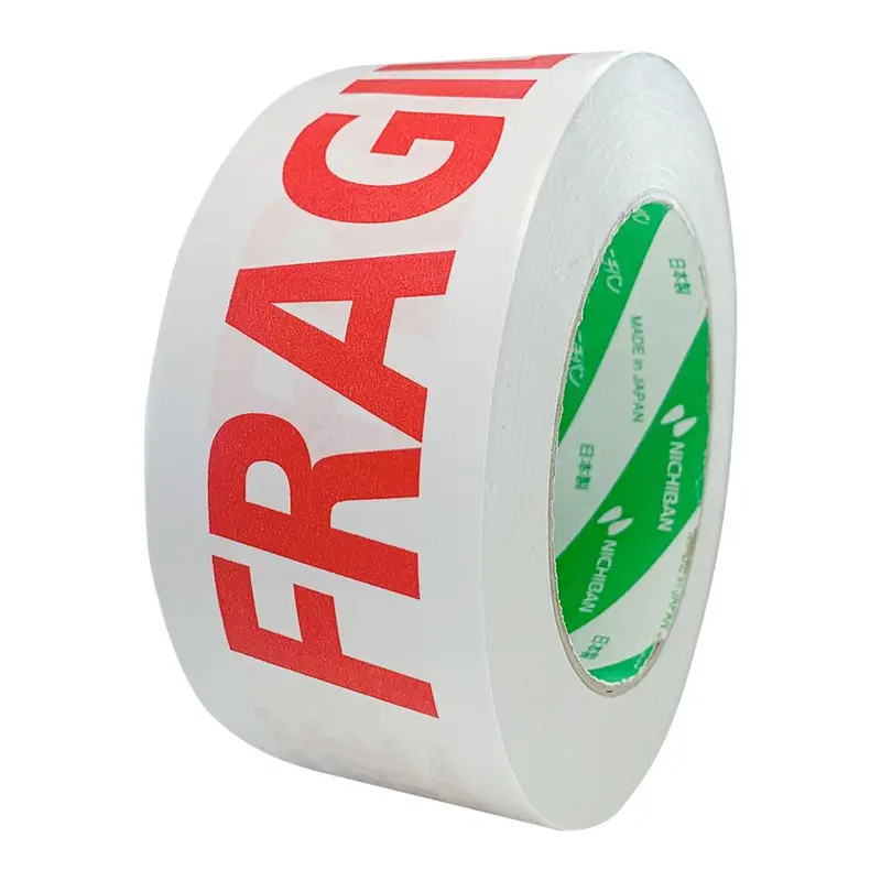 Sellotape Fragile Message Tape – Kraft Paper, 50Mm × 50M, Red-On-White Print 1