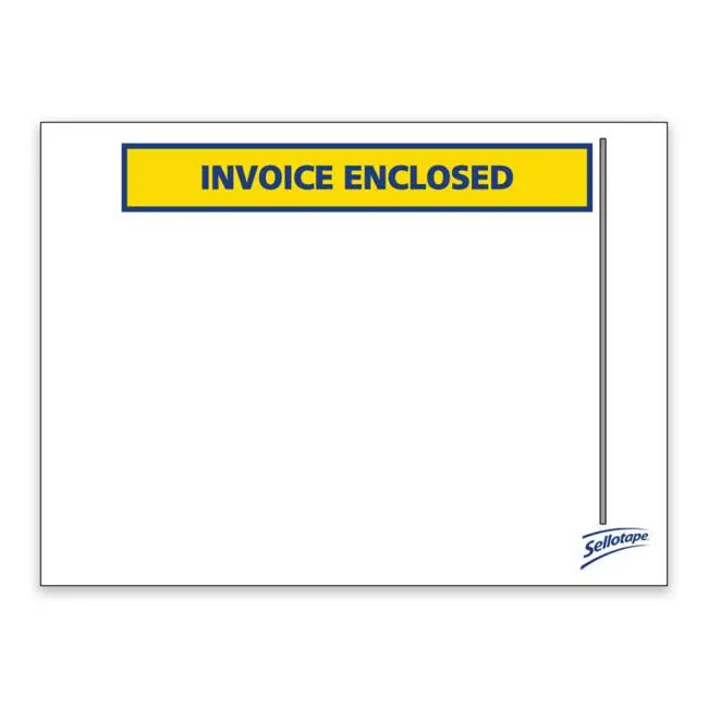 Sellotape Invoice Enclosed Labels – 115 × 155Mm, Box Of 1000 1