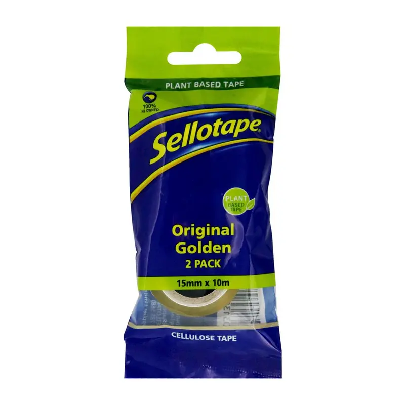 Sellotape Original Golden Cellulose Tape – Biodegradable, 2-Pack (15Mm × 10M) 1