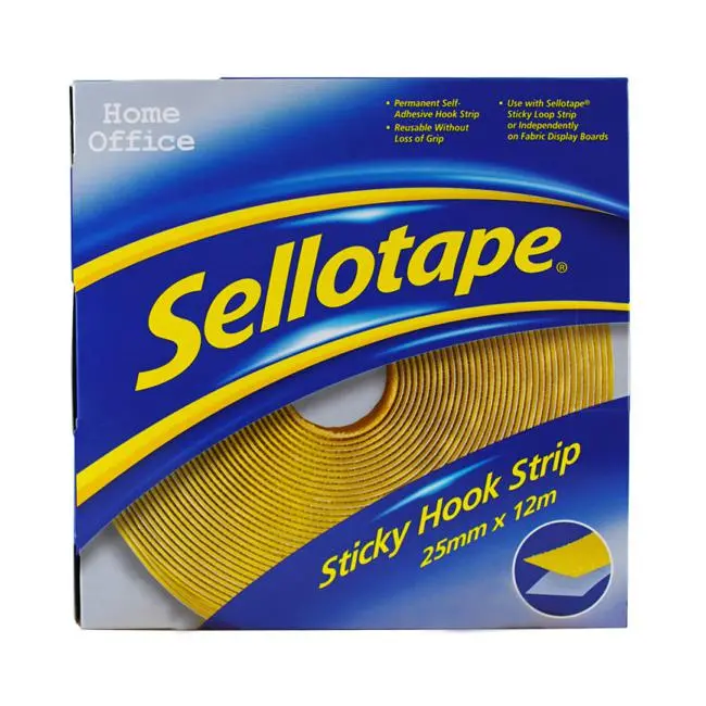 Sellotape Permanent Hook Strip – 25Mm × 12M Heavy-Duty Mounting Tape 1