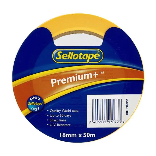 Sellotape Premium+ Washi-Style Decorative Masking Tape – 18 Mm × 50 M 1