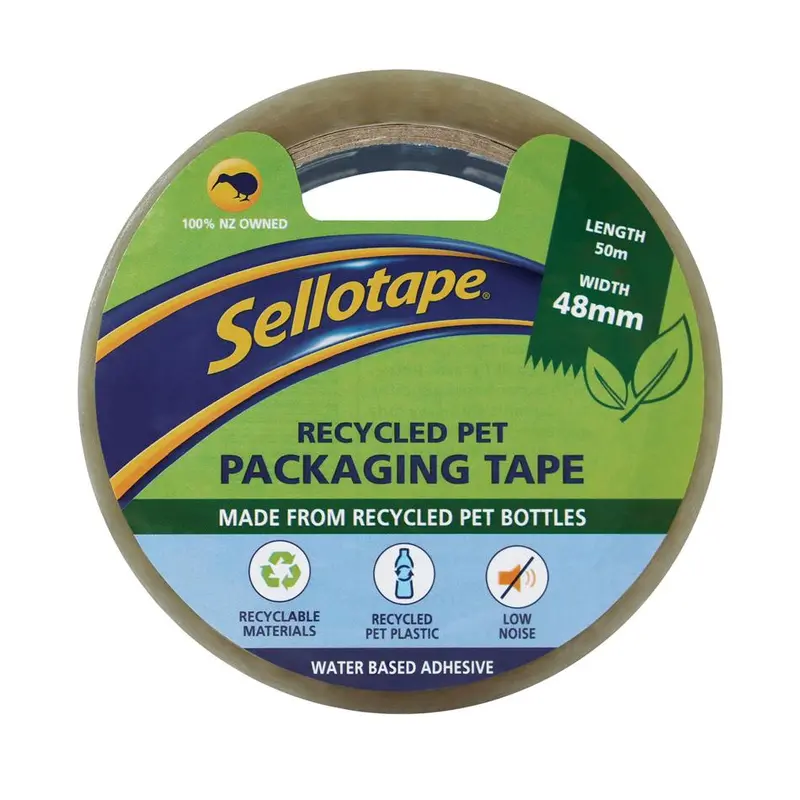 Sellotape Recycled Pet Packaging Tape – 48Mm × 50M, Low-Noise Dispenser 1