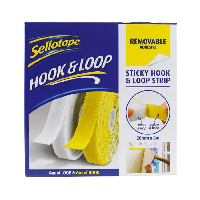 Sellotape Removable Hook-And-Loop Fastening Tape (20 Mm × 6 M) 1