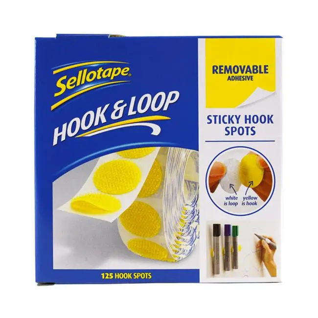 Sellotape Removable Hook Spots – 22Mm Diameter, 125-Pack 1