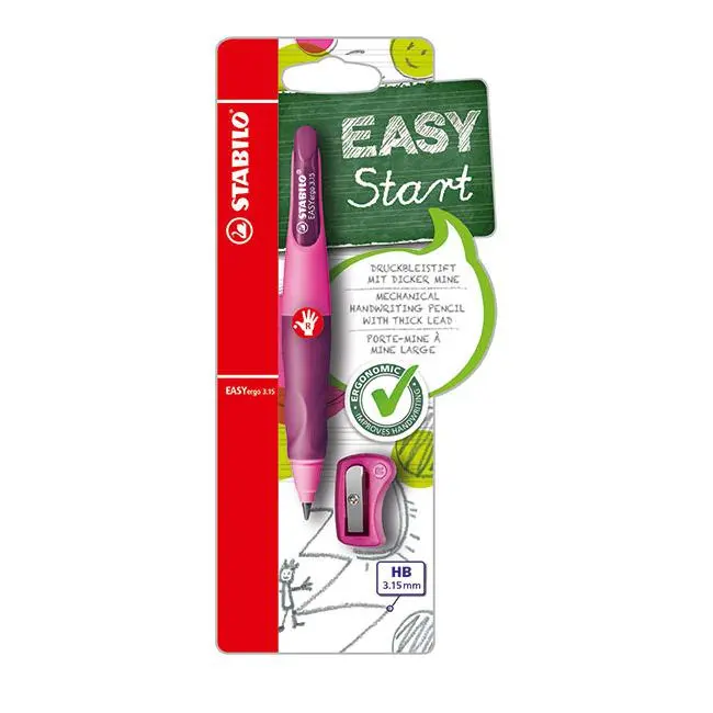 Stabilo Easyergo Ergonomic Fountain Pen – Pink, Right-Handed Design 1