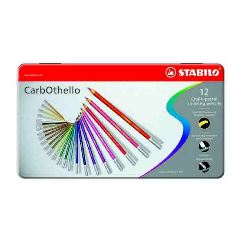 Stabilo Othello Pastel Colored Pencils – 12-Piece Tin Set 1