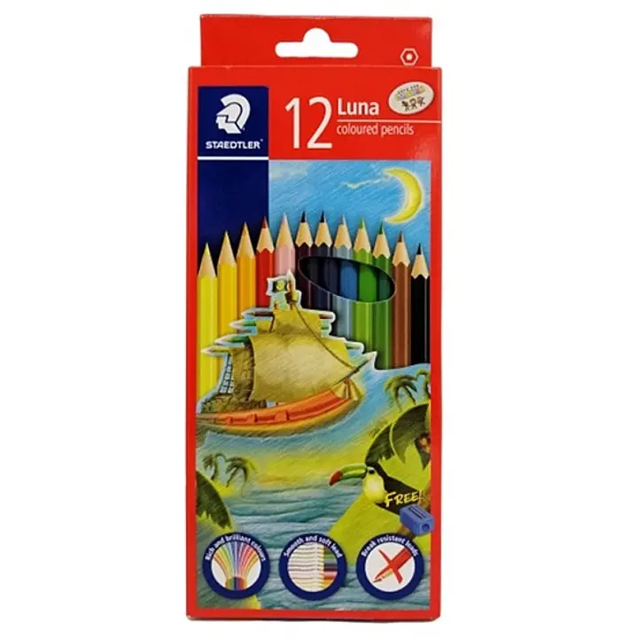 Staedtler Luna Permanent Colored Pencils – Full-Length Set Of 12 1